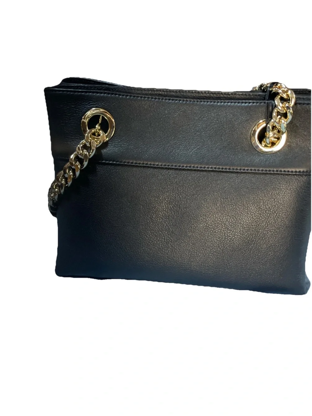 Valentino Black Leather Crossbody with Gold Chain and Tassel